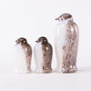 Monica Backström, glasskulpturer, 3 st, pingviner, Boda