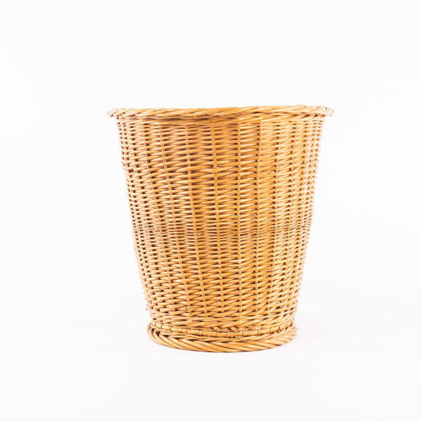 Flätad korg, rotting, höjd 34 cm