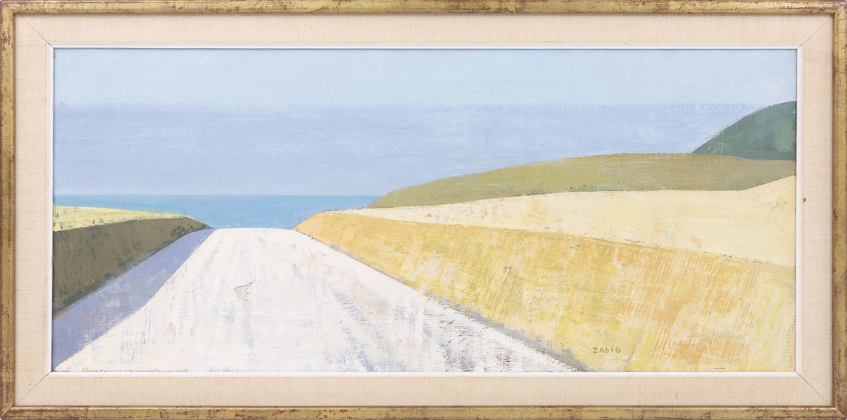 Jacques Zadig, olja på duk, kustmotiv, signerad, 88 x 44 cm