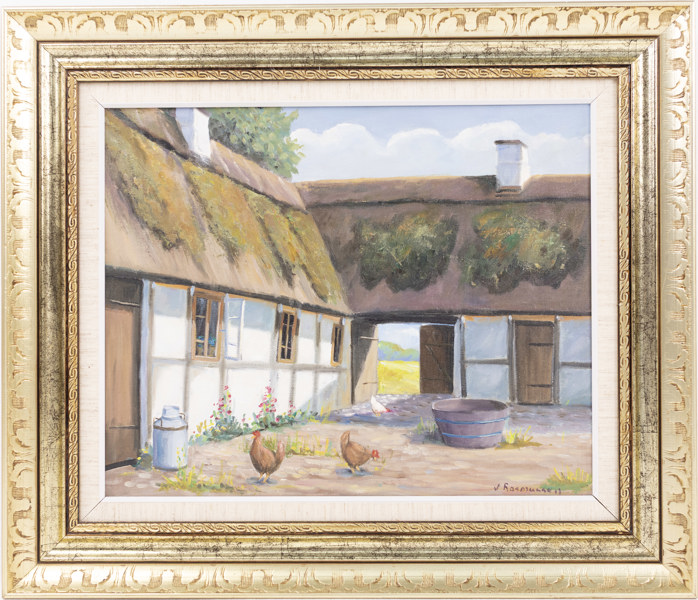 Viktor Rasmussen, olja på duk, signerad, 56x48 cm