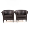 Clubfåtöljer, ett par, "Leeds", skinn, Furninova
