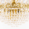 Ljuskrona, gulmetall/prismor, Ø 36 cm