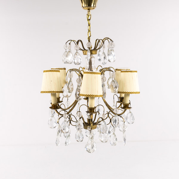 Ljuskrona, barockstil, metall/prismor, Ø 37 cm