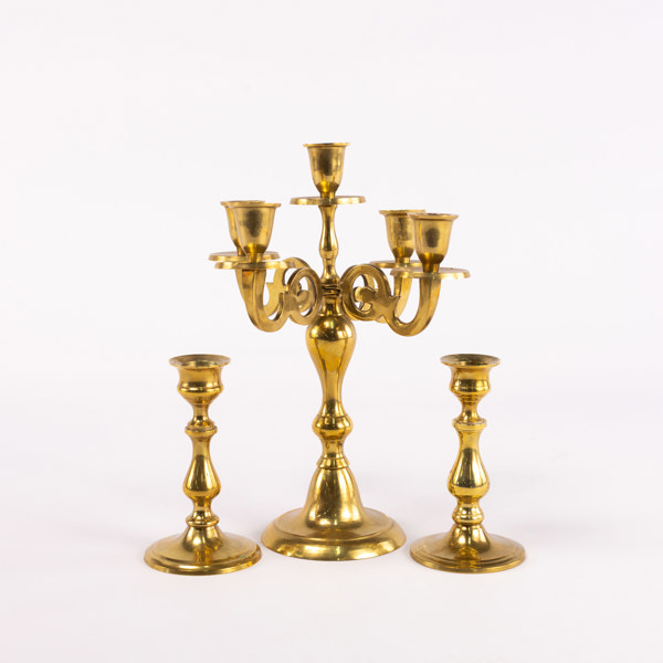 Kandelaber, ljusstakar, mässing, höjd 27 cm