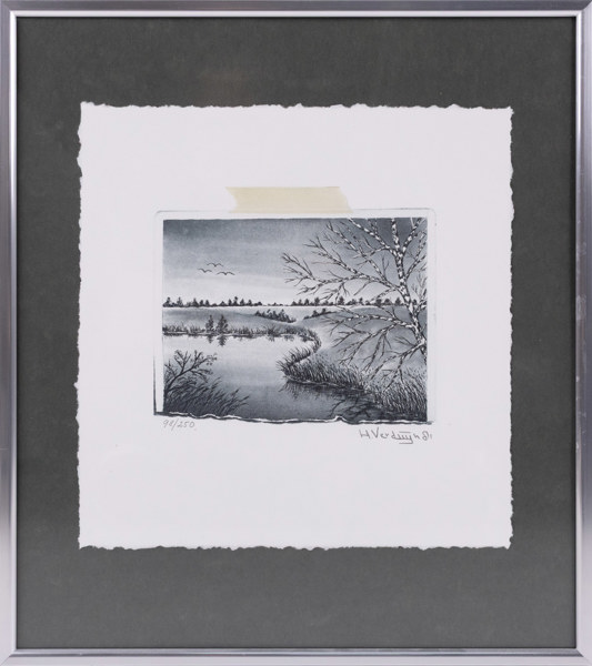 Hans Verduyn, färglitografi, signerad, numerad 98/250, 41 x 46 cm