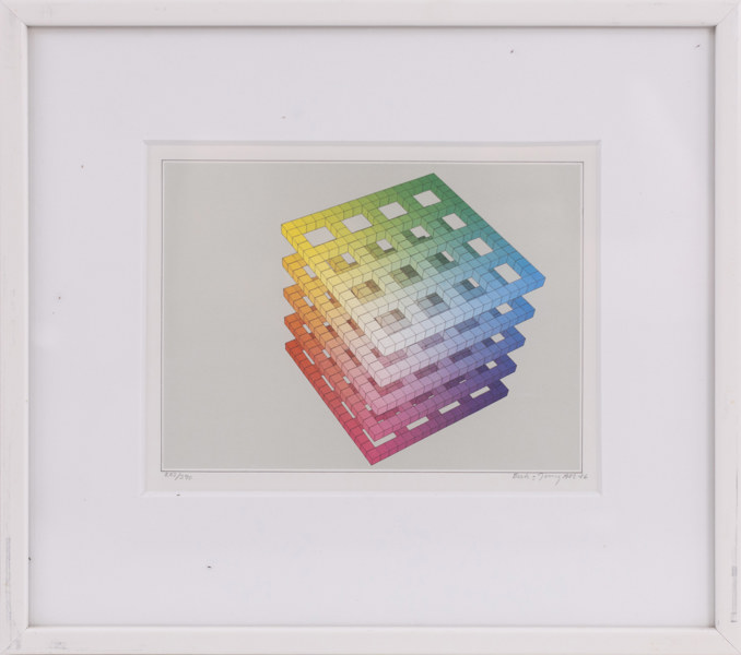 Beck & Jung, litografi, signerad, numrerad 203/390, 30 x 27 cm