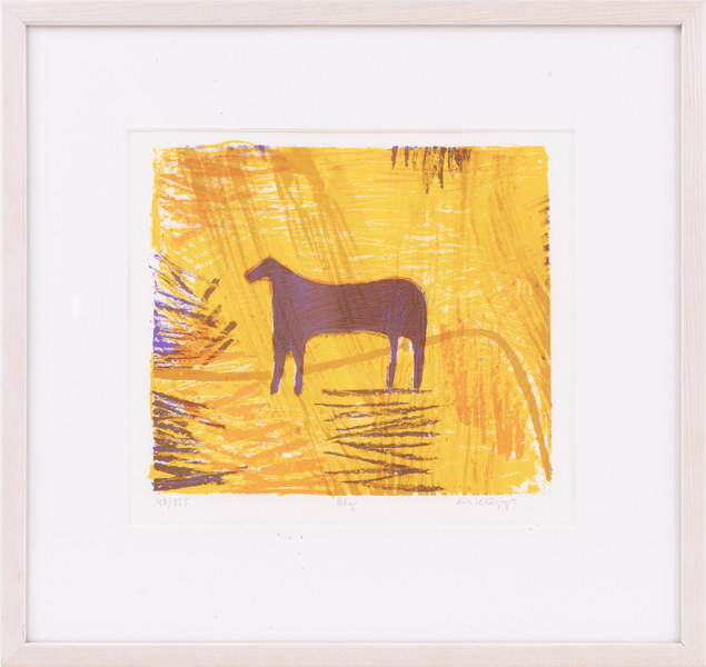 Lis Kläpp, litografi, "Älg", signerad, numrerad 48/225, 44 x 42 cm