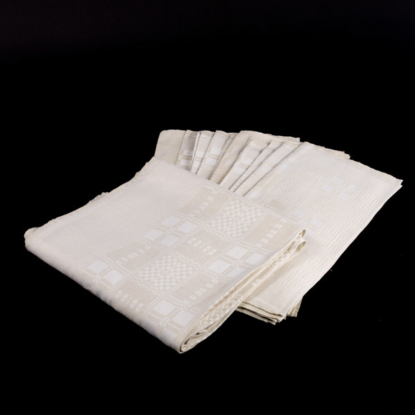 Duk och servetter, linne, 13 delar, "Mormor", Vävaren i Båstad 