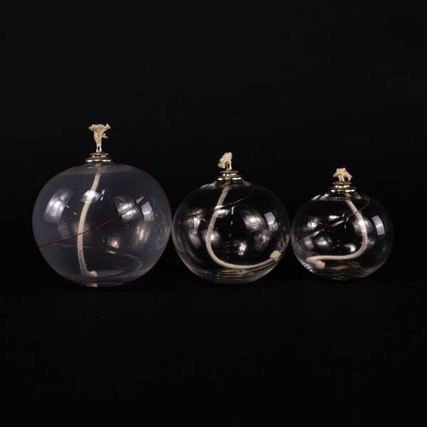 Anna Ehrner, oljelampor, 3 st, "Line", Kosta Boda