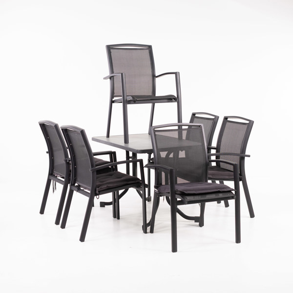 Utemöbler, bord och 6 st karmstolar