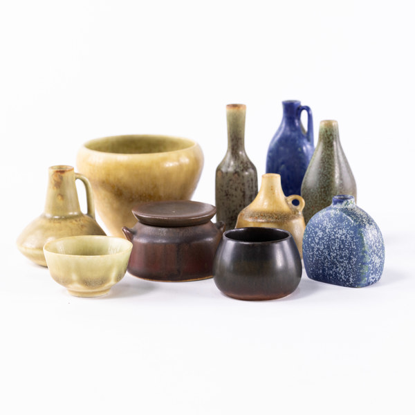 Carl-Harry Stålhane, miniatyrer, 10 st, Rörstrand, högsta 7,5 cm