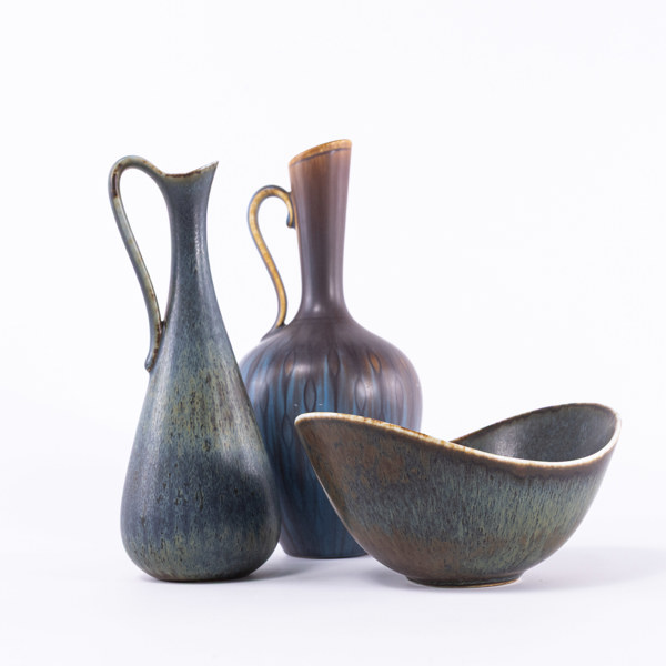 Gunnar Nylund, stengods, 3 delar, Rörstrand, högsta 22 cm