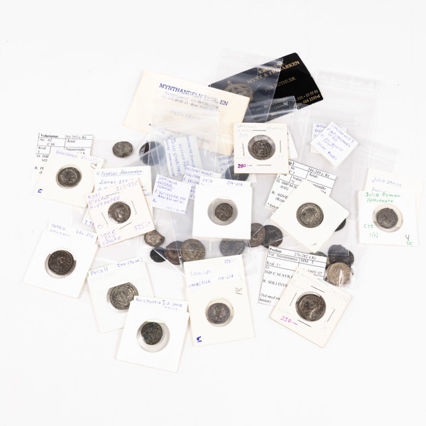Myntsamling, romerska mynt, bl a silver