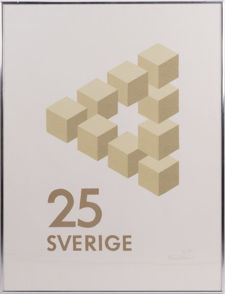 Oscar Reutersvärd, litografi, 34/55, signerad, 53x70 cm