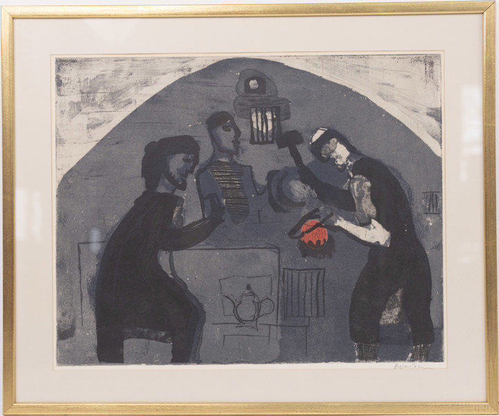 Lennart Rosensohn, litografi, signerad, 63 x 53 cm