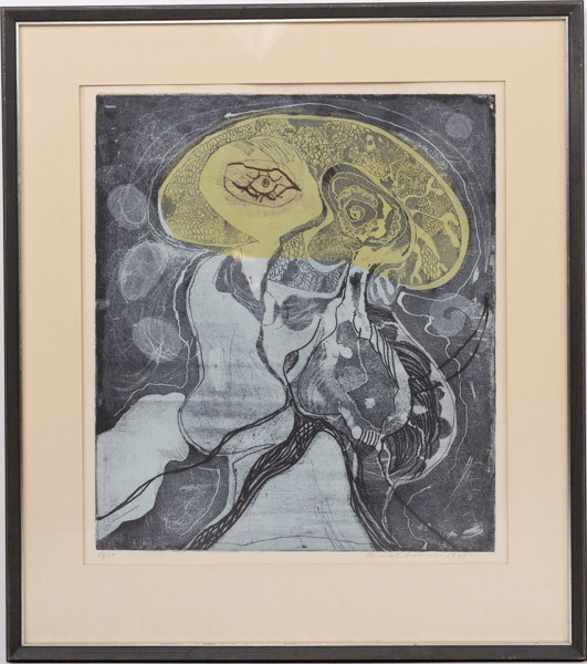 Thormod Larsen, litografi, signerad, numrerad 13/15, 62 x 70 cm