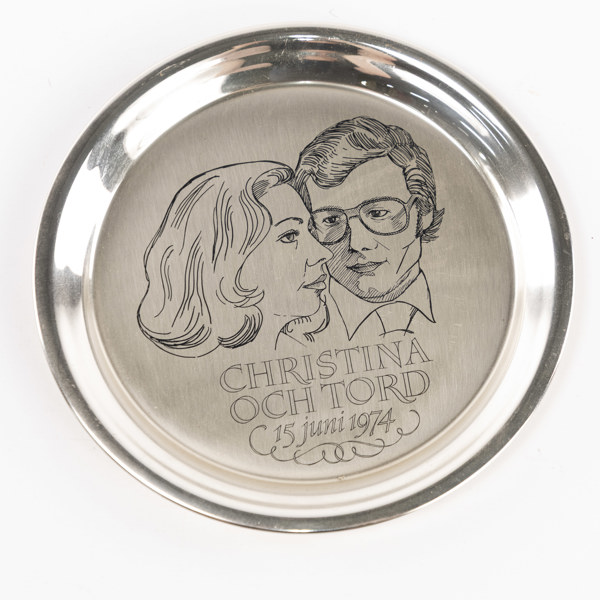 Fat, sterlingsilver, diameter 20,5 cm, vikt 188,5 gram