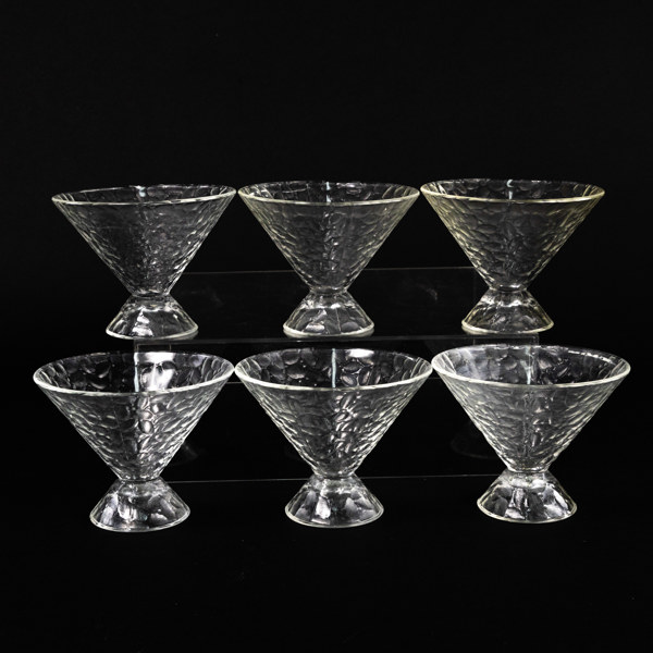 Dessertskålar, 6 st, glas, höjd 10,5 cm