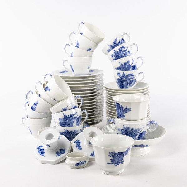 Kaffeservis, 59 delar, "Blå Blomst", Royal Copenhagen