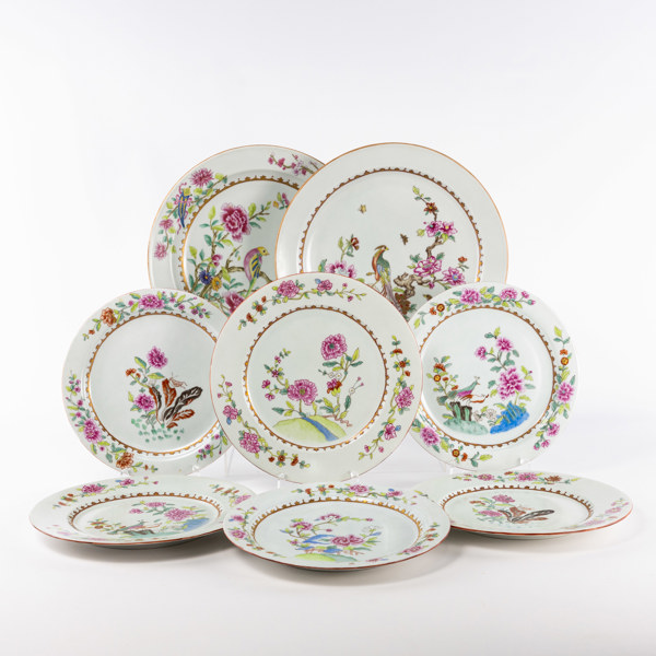 Thyra Karlinder, fat och tallrikar, 8 st, bl a Rosenthal, 31,5 cm och mindre