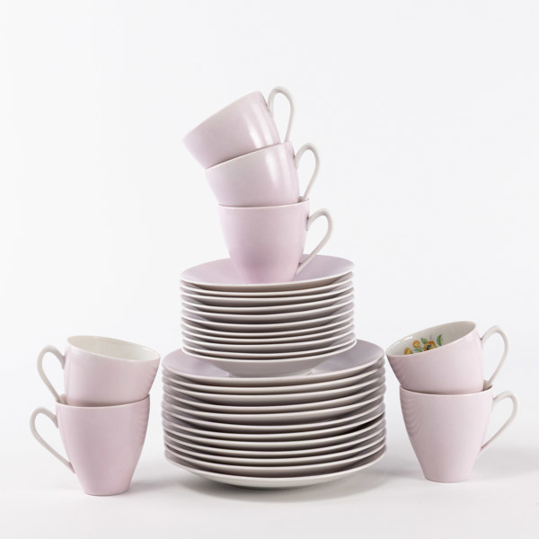 Thyra Karlinder, kaffeservis, 30 delar, handmålad dekor