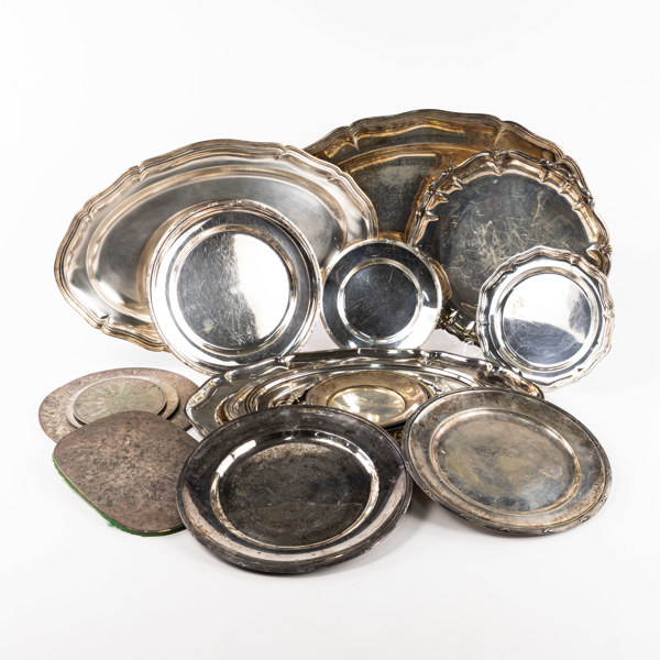 Serveringsfat, ett parti, nysilver