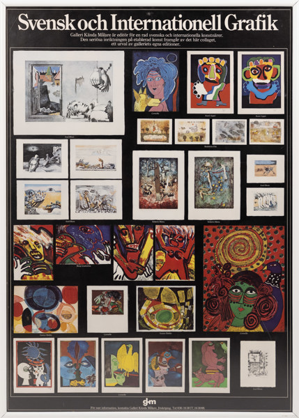 Utställningsaffisch, "Svensk och Internationell Grafik", Galleri GKM, 51x71 cm