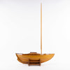 Modellbåt, segelbåt, teak, 1940-tal, längd 67 cm