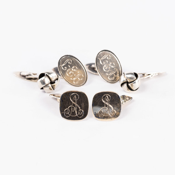 Manschettknappar, 3 par, silver