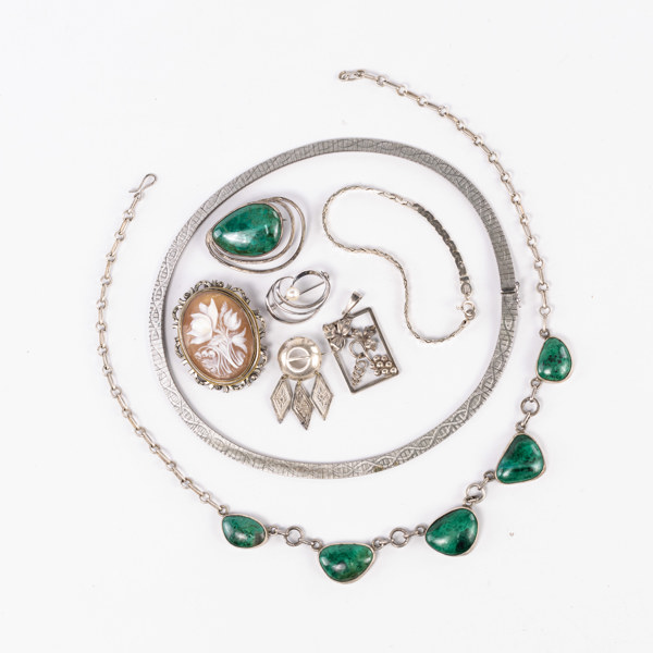 Smycken, 8 delar, silver