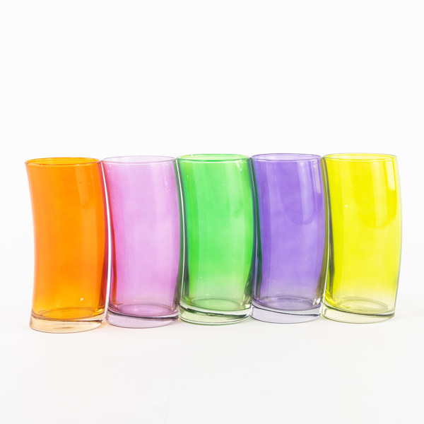 Highballglas, 5 st, kulörta, höjd 15,5 cm