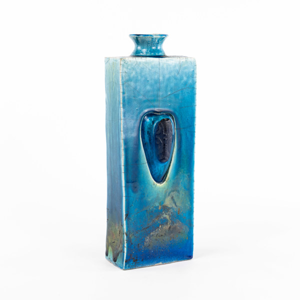 Sten Eriksson, vas, raku, SOLEhantverk, höjd 37 cm