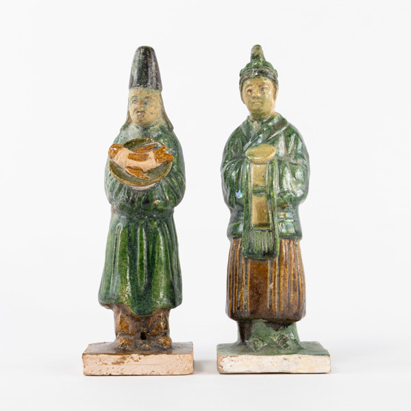 Gravfiguriner, ett par, terrakotta, Kina, höjd 20 cm