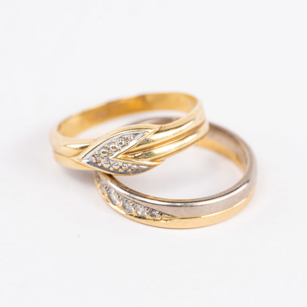 Ringar, 2 st, 18k guld, 7,0 gram