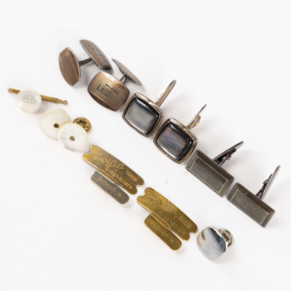 Manschettknappar, skjortknappar, delvis silver