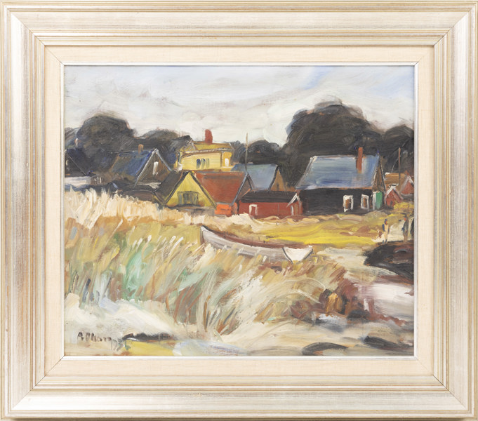 Anders Olson, olja på pannå, signerad, 62x55 cm
