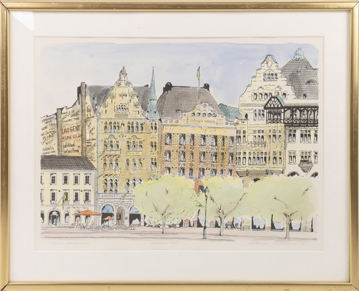 Carl-Richard Carlenstierna, litografi, 123/196, signerad, 66x53 cm