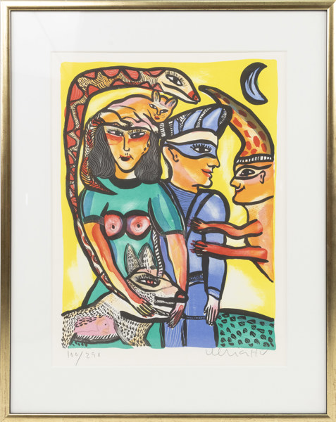 Ulrica Hydman-Vallien, litografi, 100/290, signerad, 47 x 59 cm