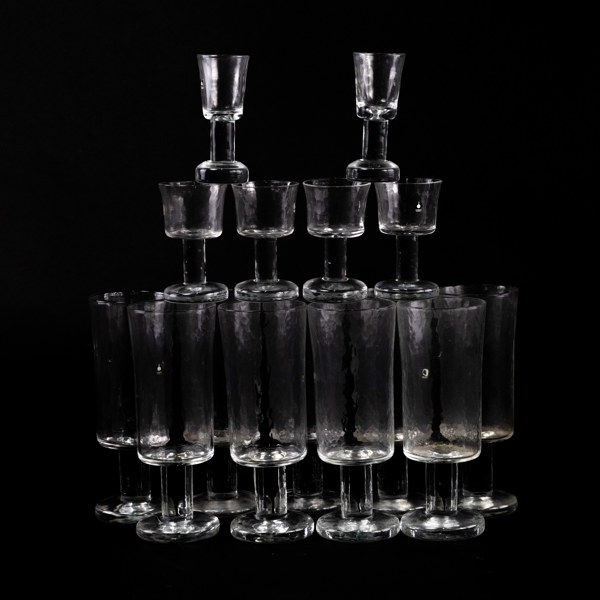 Göran Wärff, glasservis, 15 delar, "Rustica", Pukeberg