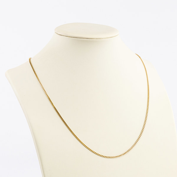 Halskedja, 18k guld, längd 60 cm, vikt 10,7 gram