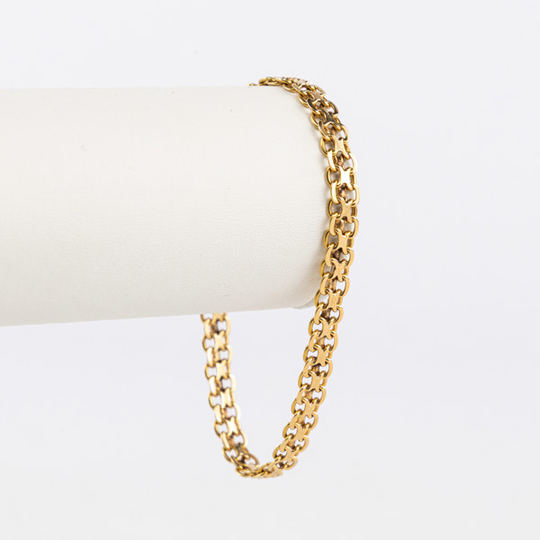 Armband, x-länk, 18k guld, längd 19 cm, vikt 12,6 gram