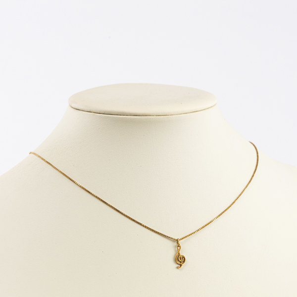 Halskedja med hänge, 18k guld, längd 44 cm, vikt 2,9 gram