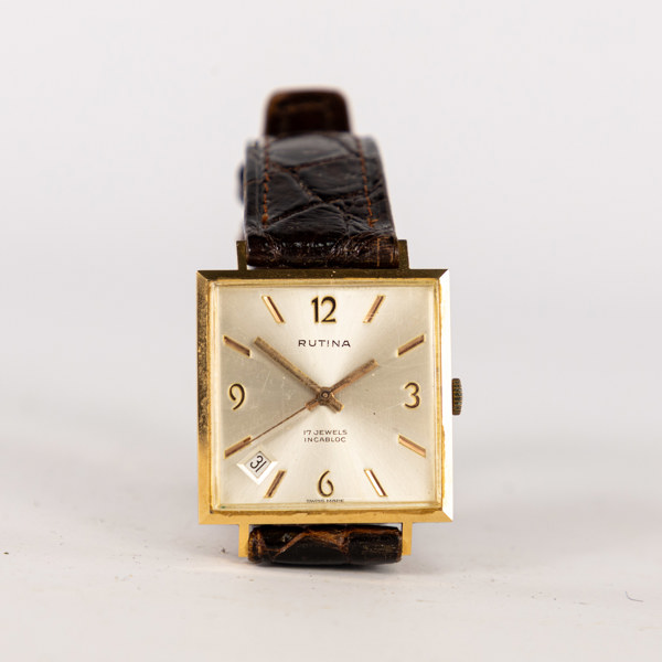Rutina, 30x30 mm, 18k guld, mekanisk, 60-tal