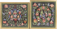 Flamskvävnad, 2 st, inramade, 53x49 cm