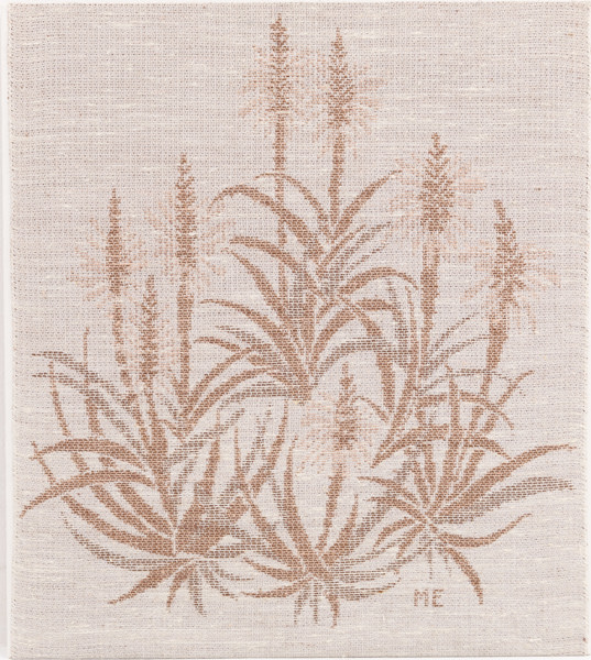 Margareta Eriksson, vävnad, "Liljor", 38x43 cm