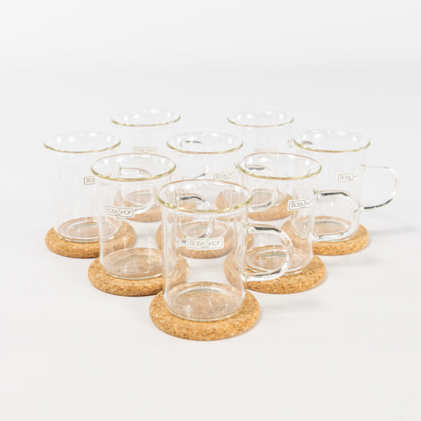 Signe Persson-Melin, kaffekoppar, 8 st, "Hot", Boda Nova, höjd 7 cm