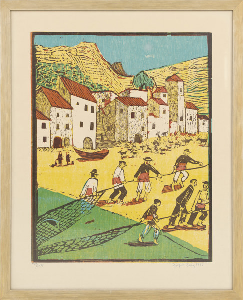 Yngve Berg, träsnitt, signerad, numrerad 409/475, 47 x 58 cm