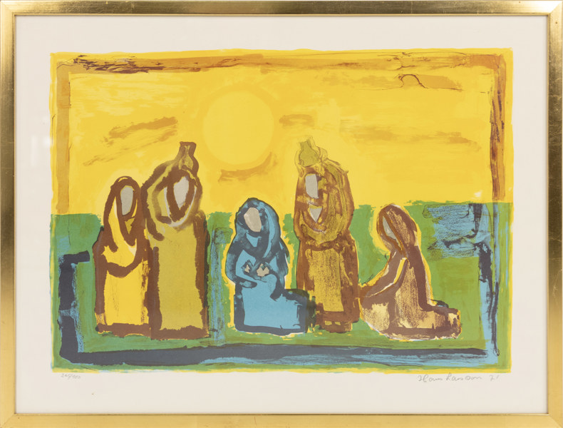 Hans Larsson, litografi, signerad, numrerad 265/500, 60x45 cm
