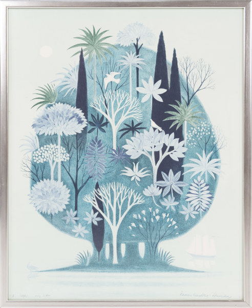 Kerstin Lundberg-Stenman, litografi, signerad, numrerad 40/61, 47 x 58 cm