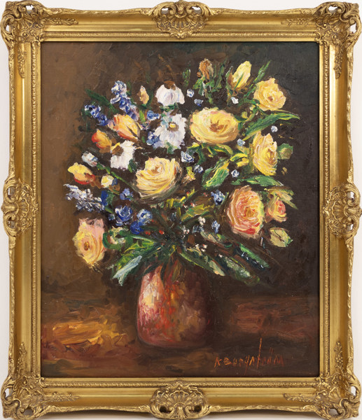 Karin Borgström, olja på duk, signerad, 56x65 cm
